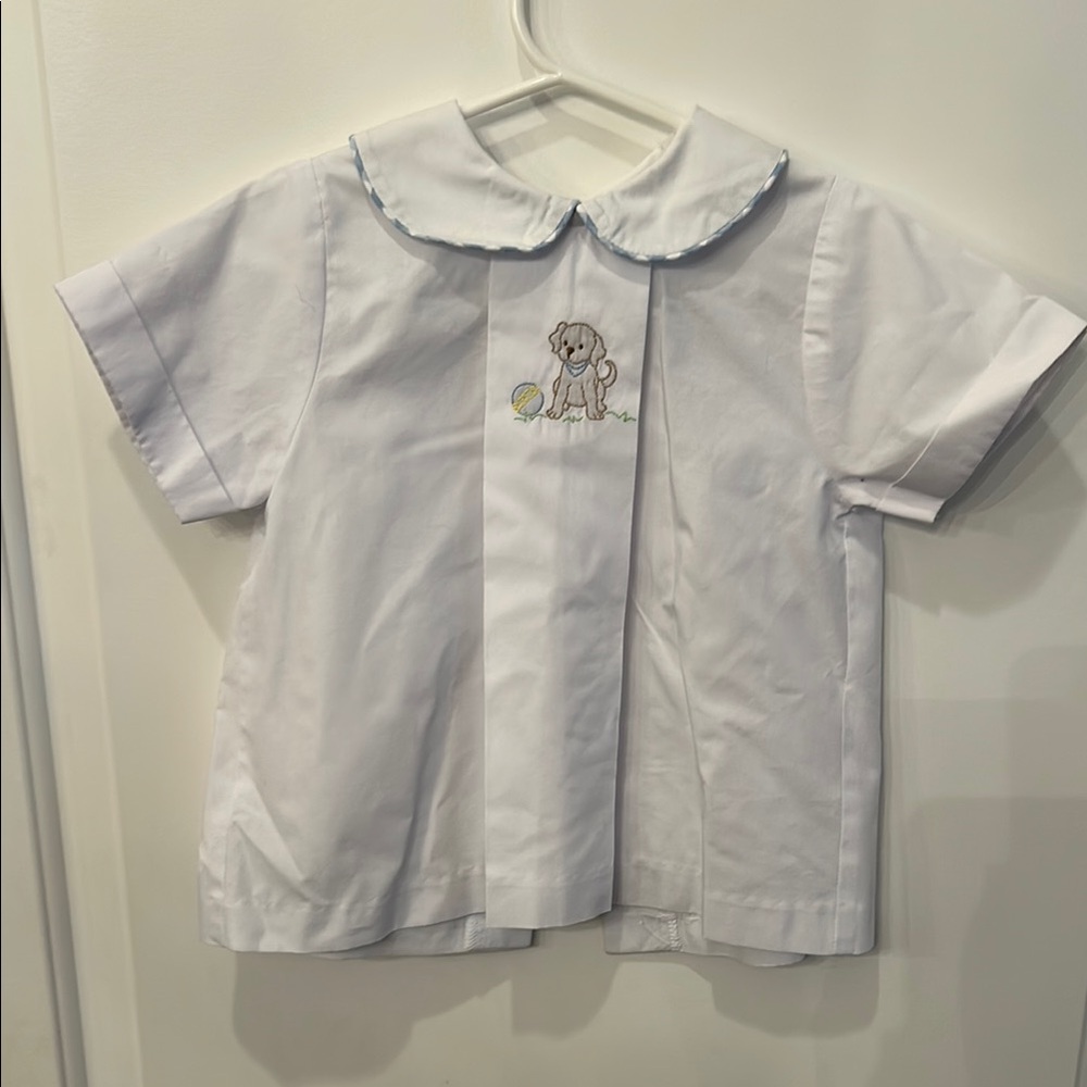 Bailey Boys Peter Pan Collar Puppy Shirt